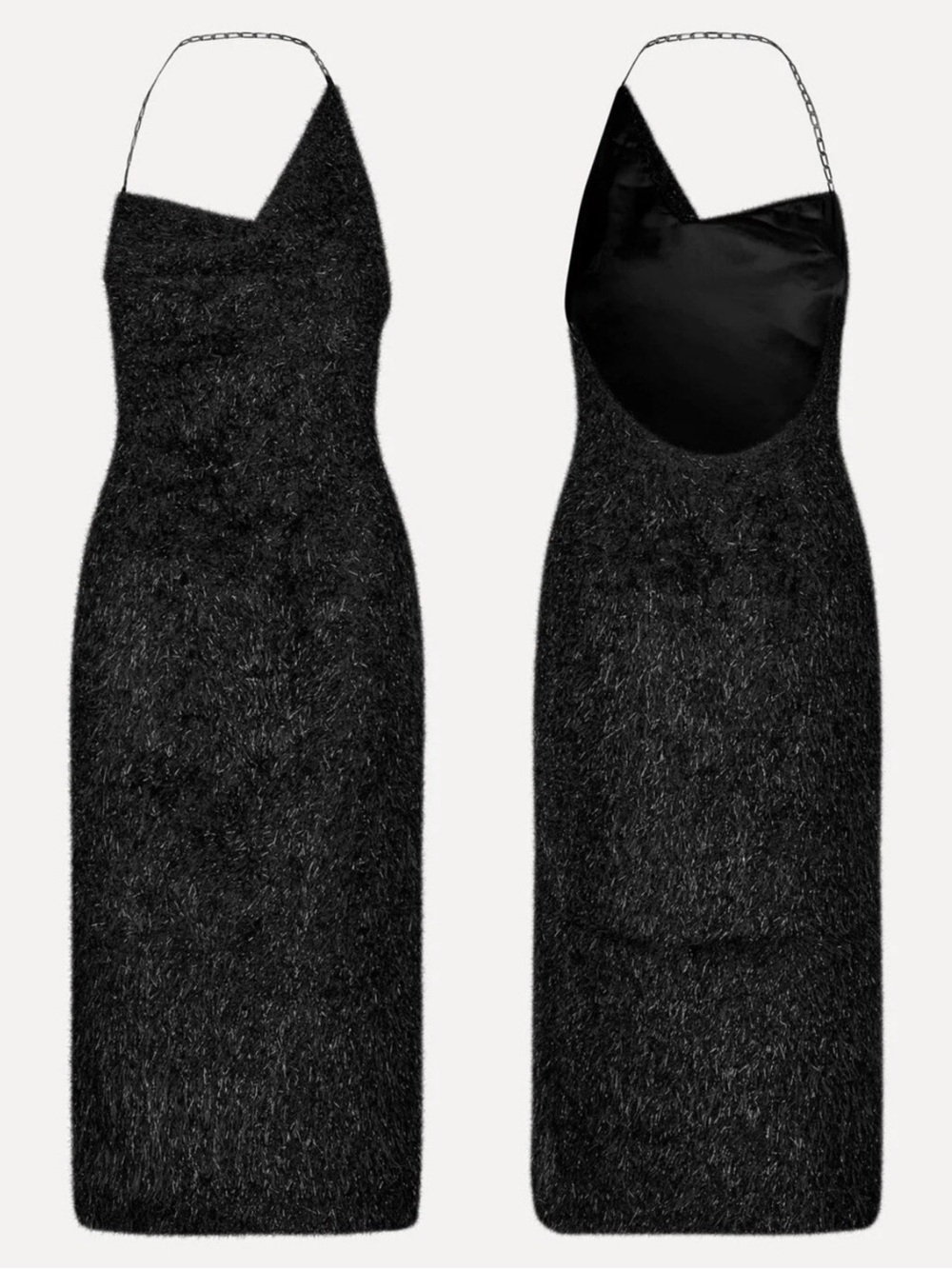 NEW STINE GOYA Chain Halter Neck Tinsel Open Back Old Money Y2K Formal Dress XS - Picture 10 of 12